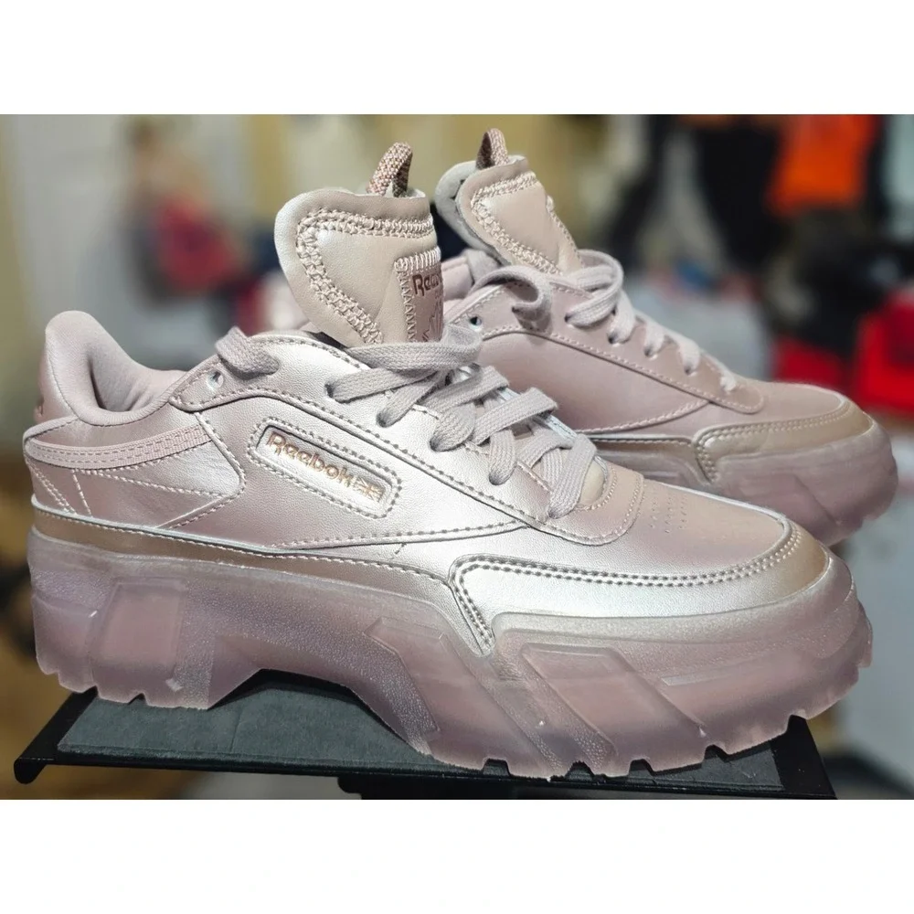 Reebok Cardi B Club C Double Women 6.5 Rose Gold H05183 Like New